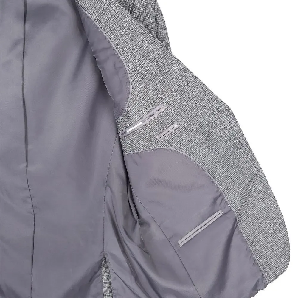 Bar III Mens Slim Fit Sport Coat Blazer 38R Grey Micro Check Stretch NWT